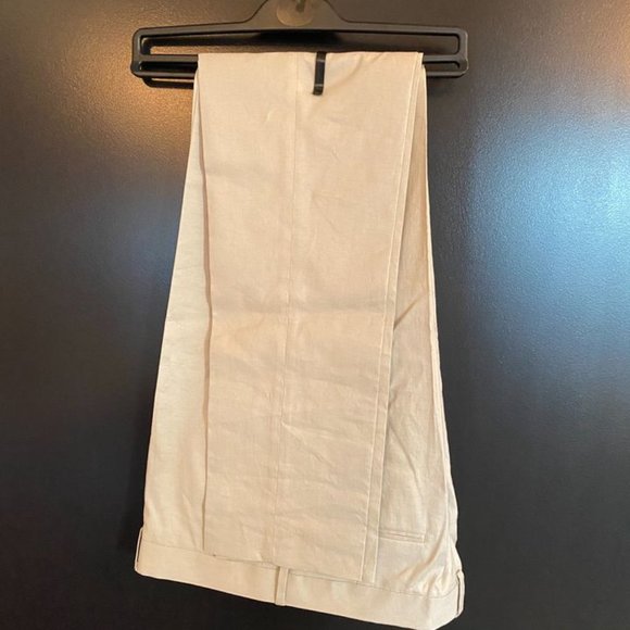 ASOS DESIGN skinny linen mix suit pants in stone (tan color) - Picture 3 of 11